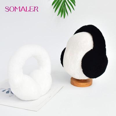 Žieminės pūkuotos triušio kailio ausinės moterims mergaičių Viso triušio kailio ausų šildytuvas Jaukios šiltos ausinės Madingos sniego ausinės