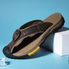 Fashion Genuine Leather Men Flip Flops outdoor Thick Bottom Beach Shoes Comfortable Men Summer New Male Slides Luxury  slippers Man
