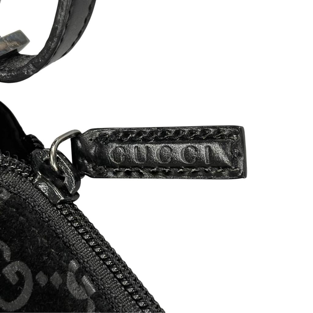 Gucci Shoulder Bag Black Women GG Pattern Used
