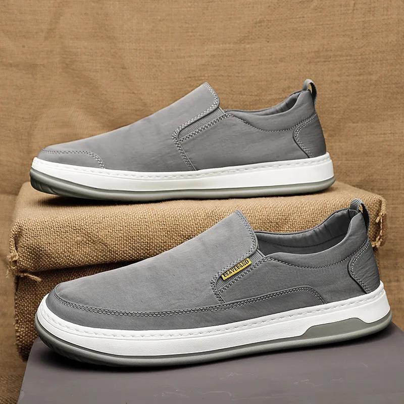 

2025 Мужская повседневная обувь Дышащая парусиновая обувь Мужская вулканизированная обувь Мягкие плоские уличные мужские кроссовки Лоферы Теннис Masculino 44 серый