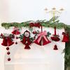Velvet Flocked Christmas Bells Ornaments Set, Red Decorative Hanging Ornaments for Tree, Wreath, Garland