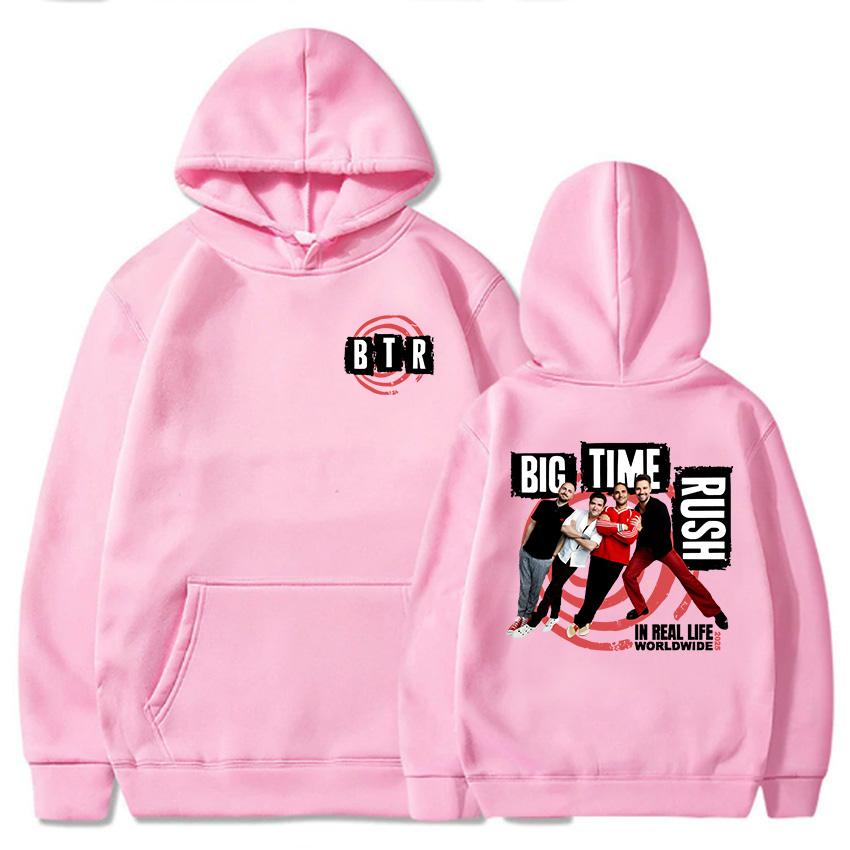 BTR IN REAL LIFE TOUR MONDIALE 2026 FELPA Big Time Rush Band Moda Felpe Oversize Y2k con Cappuccio Manica Lunga Pullover da Uomo Abbigliamento Streetwear