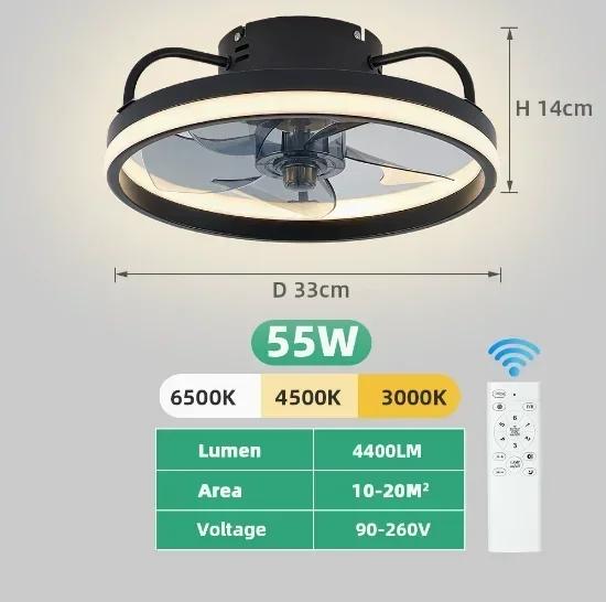 Ceiling Fans With Lights APP emote Control DC Motor Stepless Dimmable 6Speed DC Motor Stepless Dimmable 33-40cm Smart Fan Light