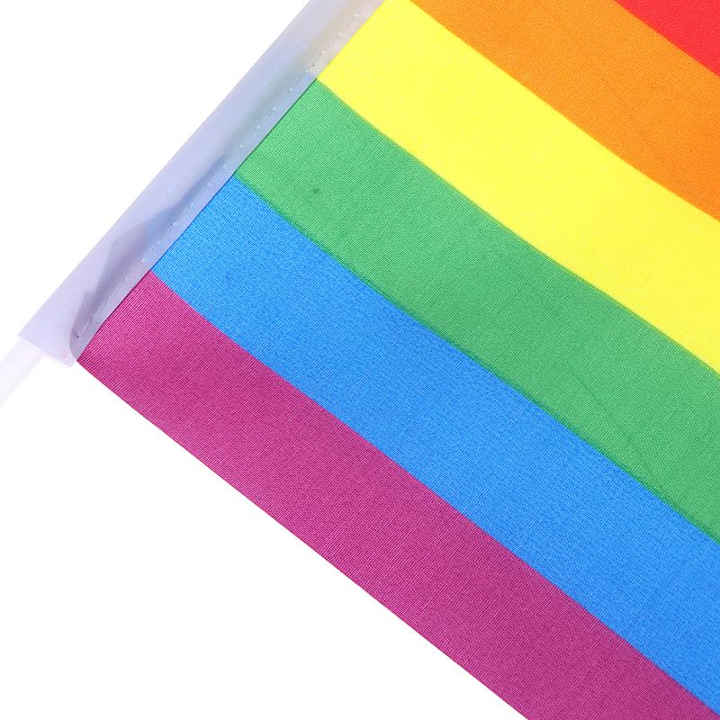 5X Duhová ruční vlajka Mávání Gay Pride Lesba Mír Lgbt Banner Festival