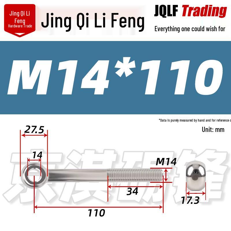 Stainless Steel GB798 Eye Bolt, Full Series M5-M16