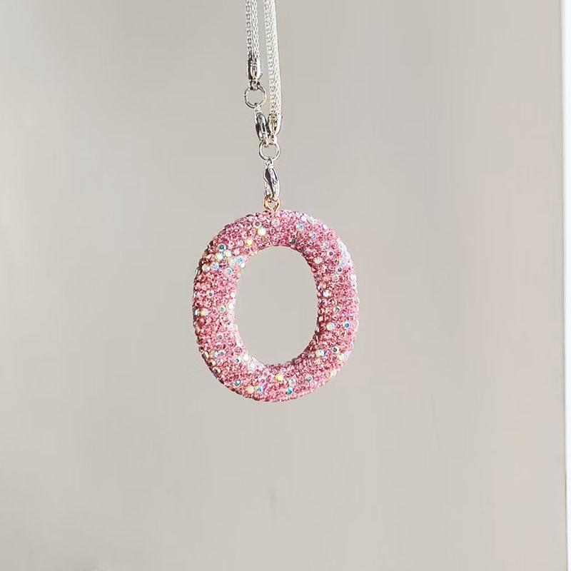 Rhinestone Bow Polymer Clay Car Rearview Mirror Hanging Ornament