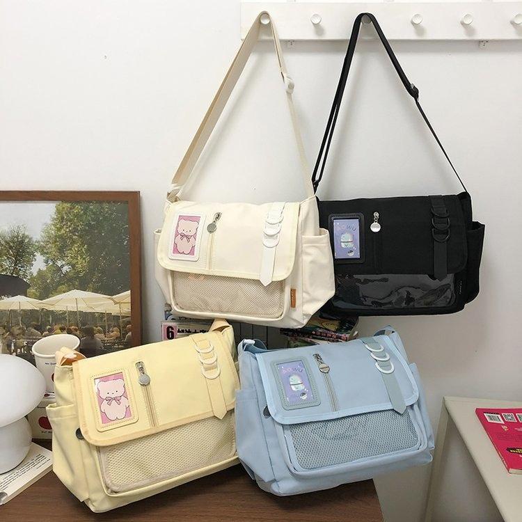 Y2K Japonské Harajuku Školské Tašky pre Dospievajúce Dievčatá Priehľadná Itabag Crossbody Taška DIY Odznaky Display Plate Ita Taška