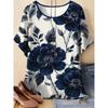 Casual Versatile Women's Flower Short-sleeved Fashion Top Loose Simple T-Shirts Women’s