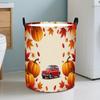 1pc Laundry Basket, Autumn Pumpkin And Red Maple Leaf Design. It Is a Foldable Laundry Basket Suitable for Storing Laundry, Blankets, And Daily Essent