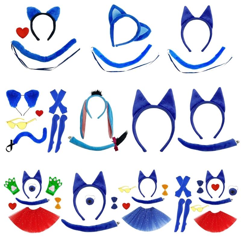 Tecknade Katter Hundar Åsnor Kostymtillbehör För Barn Pojke Flicka Halloween Cosplay Födelsedag Jul Rollek