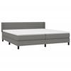 3129818 vidaXL Lit à sommier tapissier avec matelas Gris foncé 200x200cm Tissu