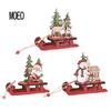 Christmas Decorations, Wooden, Colorful, Assembled Sled, Cartoon Old Man, Window Display, DIY Gifts for Children