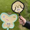 Cute Dog Fan, Milk Blue Butterfly Woven Fan, Summer Cooling Handheld Fan, Cat Fan