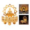 1 Stück Retro Hohl geschnitzter Teelichthalter Buddha Ghee Lampenhalter Licht Schreibtisch Dekoration Ornamente Buddhistische Vorräte Geschenk