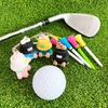 Anti Lost Golf Tee Hanger with Tee Colorful Cartoon Plastic Tee Hoop Ring with Strap Golf Accessories for Men Women Golfer Gifts