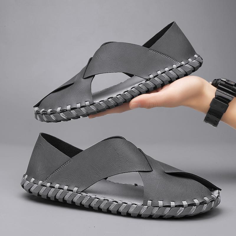 Fashion 2025 Mens Summer Sandals Athletic Beach Slides Shoes Handmade Outdoor Versatile Comfy Sandals Mens Hiking Sandals Size 39-44