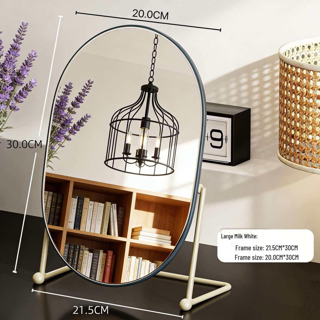 Elegant Rotating Makeup Mirror - Retro Style for Bedroom or Dormitory Dressing Table