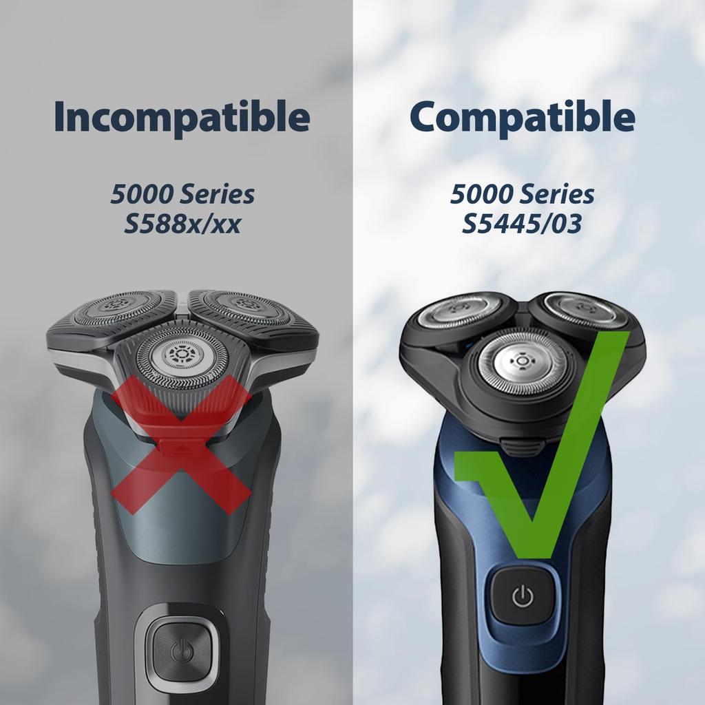 The Wone shaver is compatible with the 5000 series replacement heads SH 50/51 (whole head).
