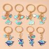 Cute Enamel Whale Keychain Marine Life Key Ring Pendant for Women Girl Handbag Decor DIY Handmade Jewelry Gift