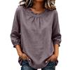 Women's Round Neck Three-Quarter Sleeve Ruffled Blouse for Casual Wear