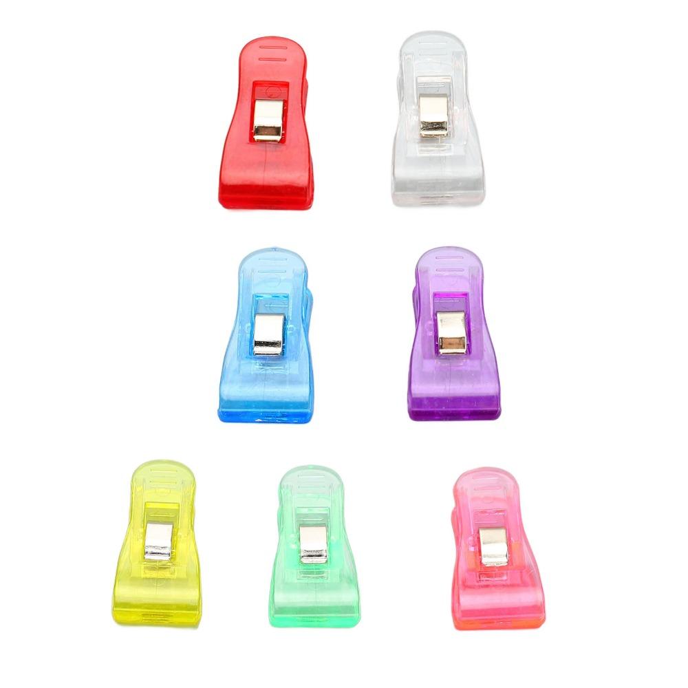 100 Pcs Plastic Colorful Clear Plastic Clip Colorful Transparent Plastic Clip Home Office