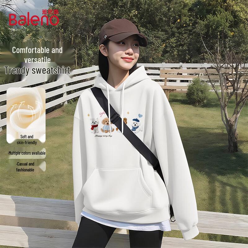 Baleno Women's Basic Hooded Pullover Sweatshirt with Cute Animal Print