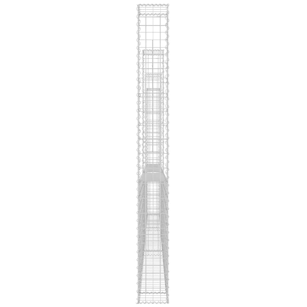 Vidaxl Ogrodzenie Gabionowe Z 4 Słupkami, Żelazo, 380X20X200 Cm