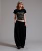 LIKE THE MOST Training Pintuck Balloon Wide Pants_Black
