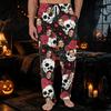 Men's Halloween Pajama Pants with Pockets, Casual Long Sleep Pants for Home