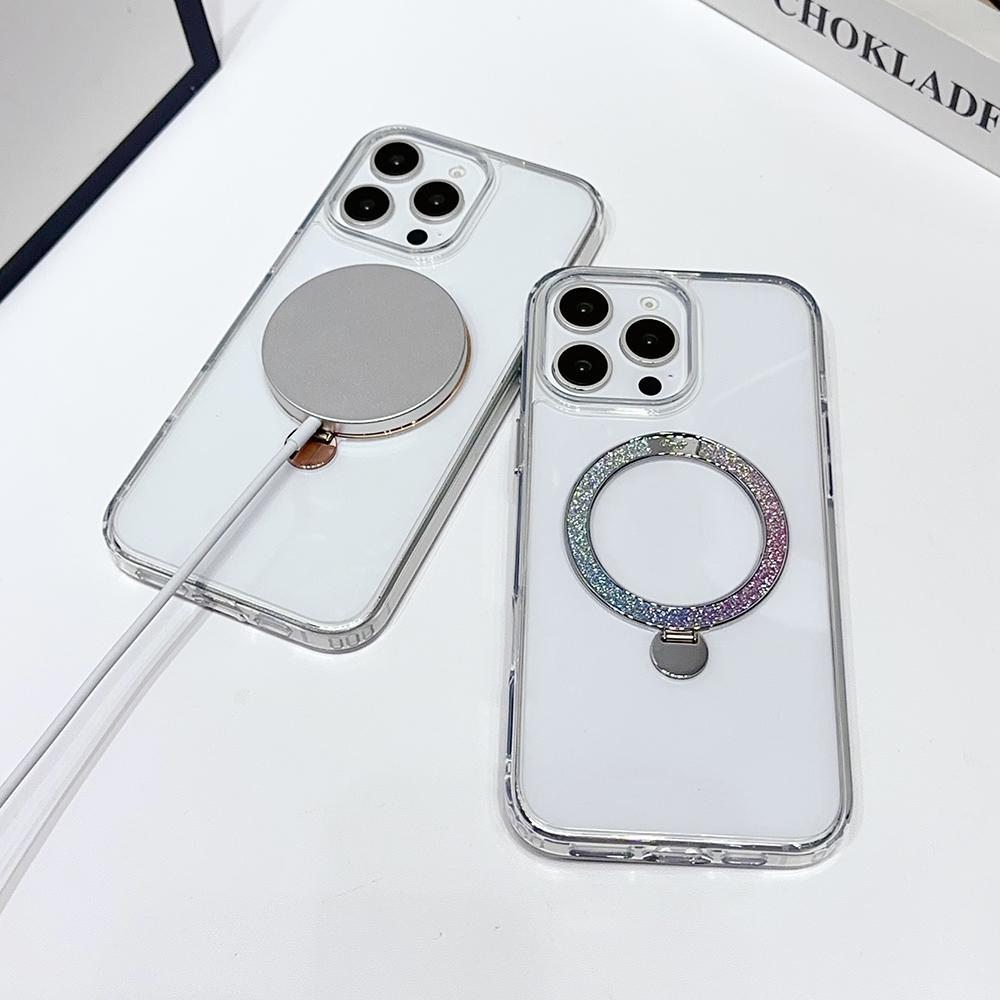 For iPhone 16 Pro Max Case Compatible with MagSafe TPU + PC Kickstand Clear Phone Cover