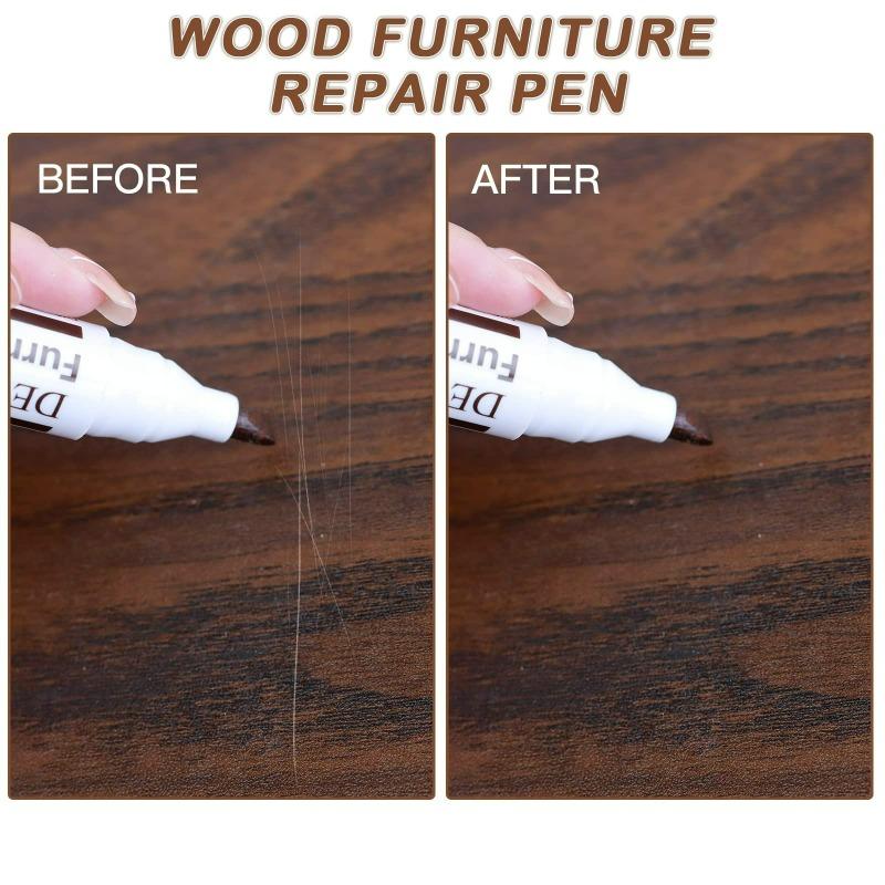 Holzmöbel Reparaturstift Touch-Up Stifte 6 Farben für Flecken Kratzer Holzböden Tische Bettpfosten Restaurations-Kit Werkzeuge