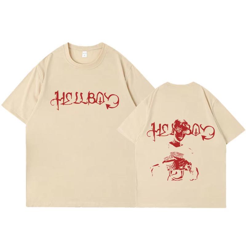 

Футболка рэпера Lil Peep Crybaby Hellboy Винтажная хип-хоп футболка Мужская женская одежда Хлопковые оверсайз футболки с коротким рукавом Т... S разноцветный