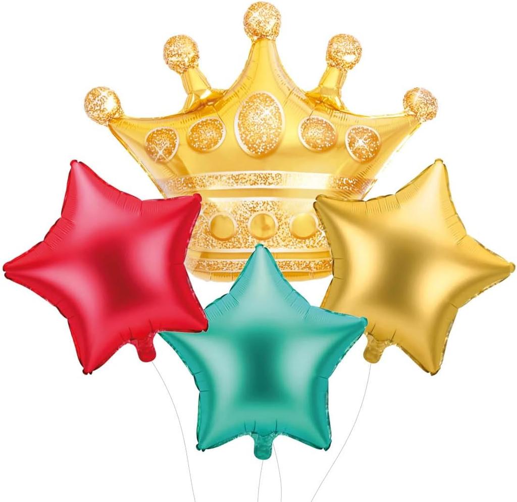 1set Kings Balloons King's Head Crown Aluminum Film Balloon Baby Shower Birthday Party Jesus Decorat King Christmas Gift Globos