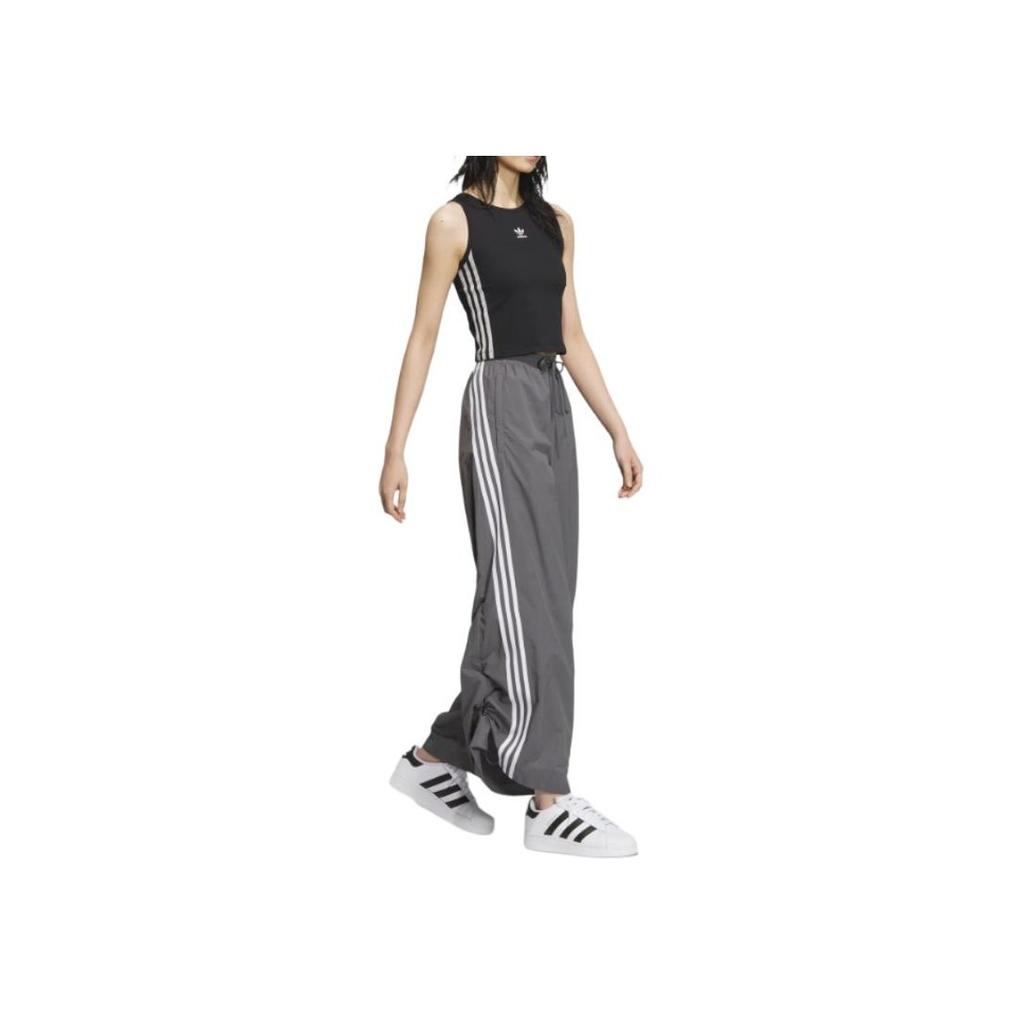 Adidas Originals Oversized Track Pants With Three-Stripe Color Block Women Bottoms Dark-Grey JJ3360