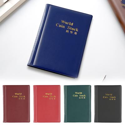 1PC PU Leather Coin Holder Coin Storage Bag Collector 120 Grid Mini Commemorative Coin Purse Medallions Badges Pockets