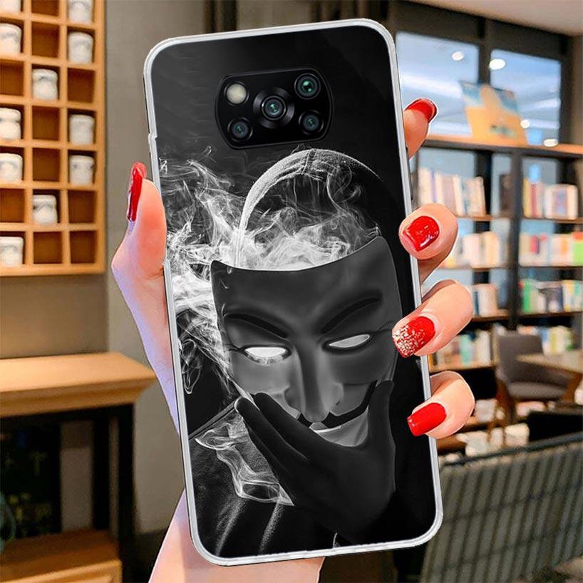 Anonymous V Mask Cover Phone Case For Xiaomi Poco F7 Ultra X7 X6 X5 Pro M7 Redmi 15C 15 13C 13 12C 12 10C 10 9A 9C 9T 9 Shell Po