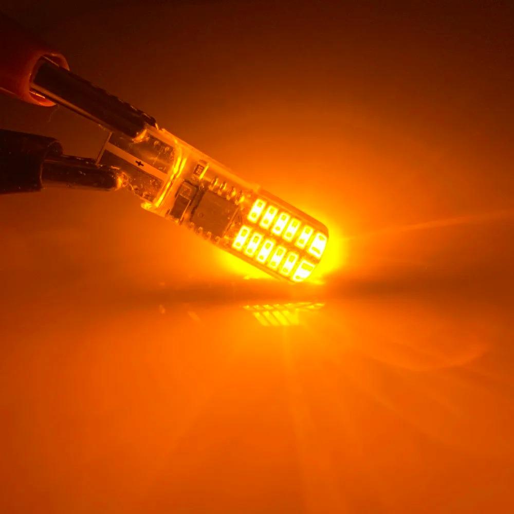 2/4/10pcs LED Silica Gel T10 Light Bulb Flashing Signal Lamp Clearance Lights Position Lamp Strobe Stoplight Warning Taillights Dome Lights 6