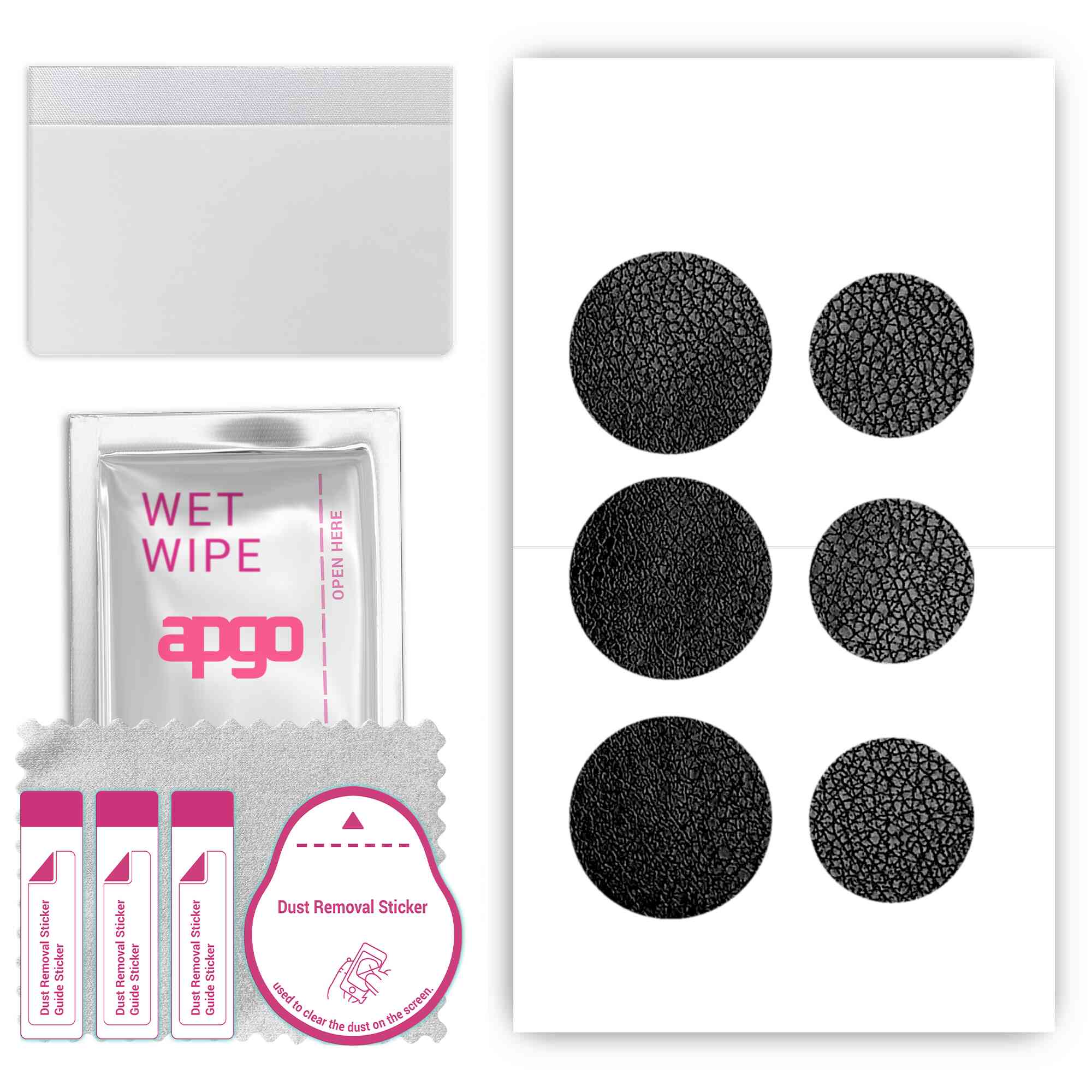 

apgo Protective Skin Sticker for the back compatible with Apple AirTag, Wrap Film, Foil, Vinyl - Pattern Black Leather