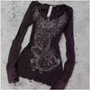 Vintage Rose Print Long Sleeve T-Shirt - Retro 2025 Edition