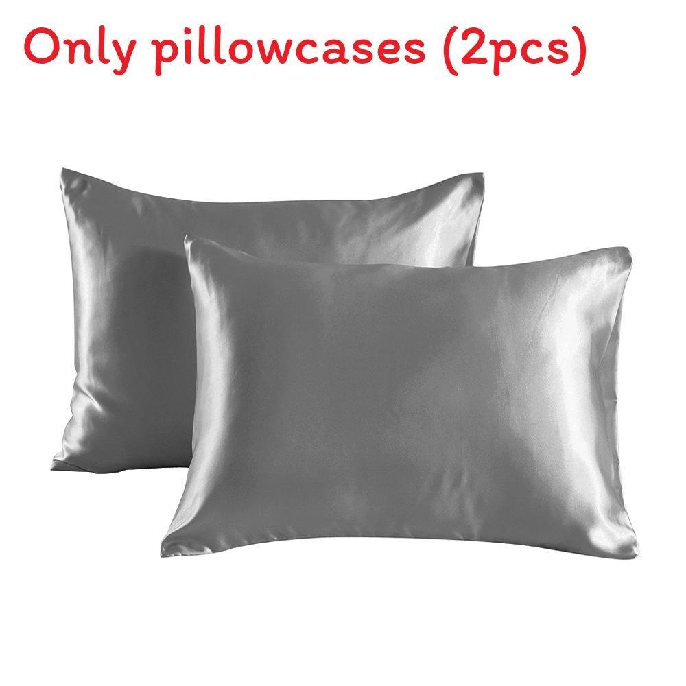 

Soft Smooth 2pcs Solid Color Double Sided Design Pillowcase With Hidden Zipper