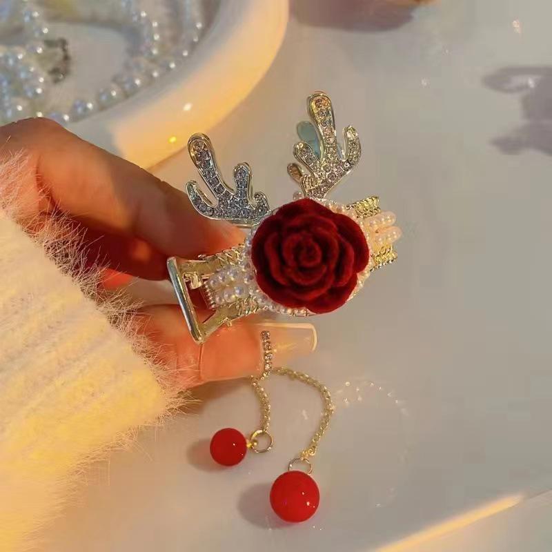 Elegant Reindeer Antler Hair Clip – Stylish Hair Accessory for High Ponytails