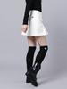 Do You Know Mc Poly Spandex Tricot Fabric Hooded Decorative Pleated White Pleated Skirt