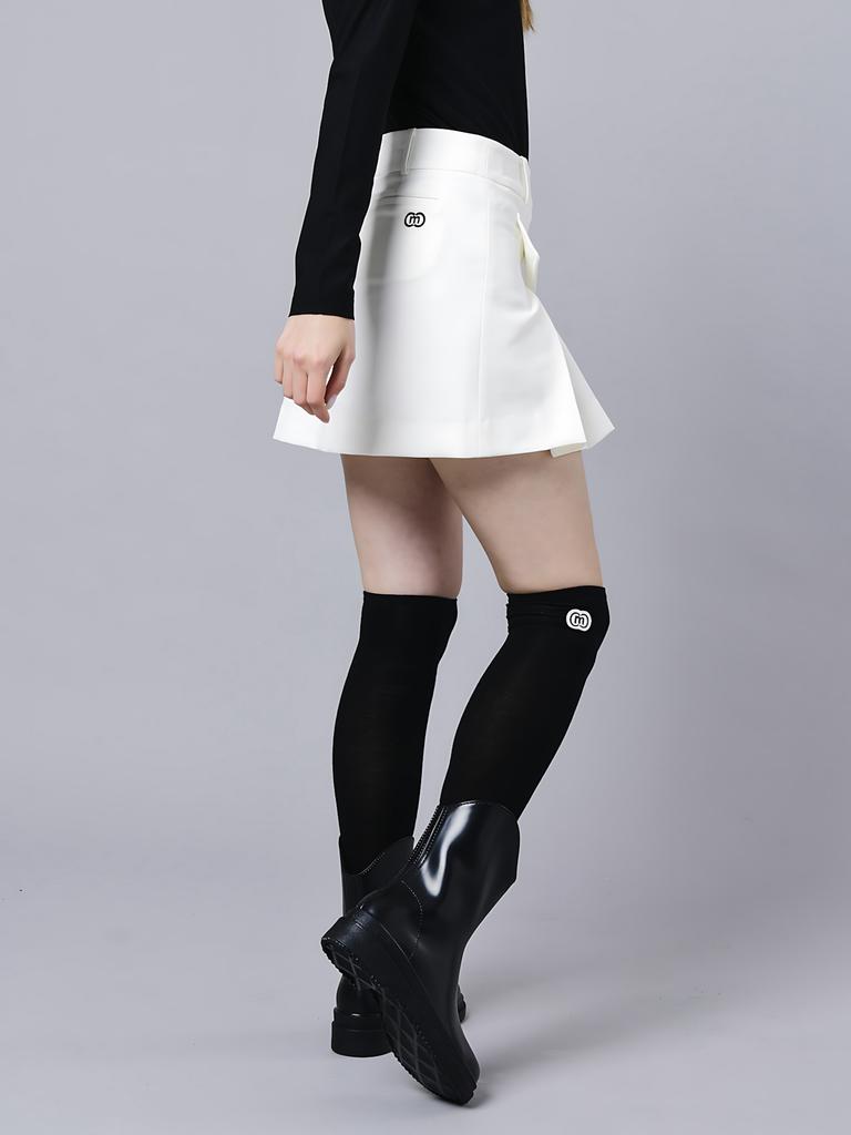 Do You Know Mc Poly Spandex Tricot Fabric Hooded Decorative Pleated White Pleated Skirt