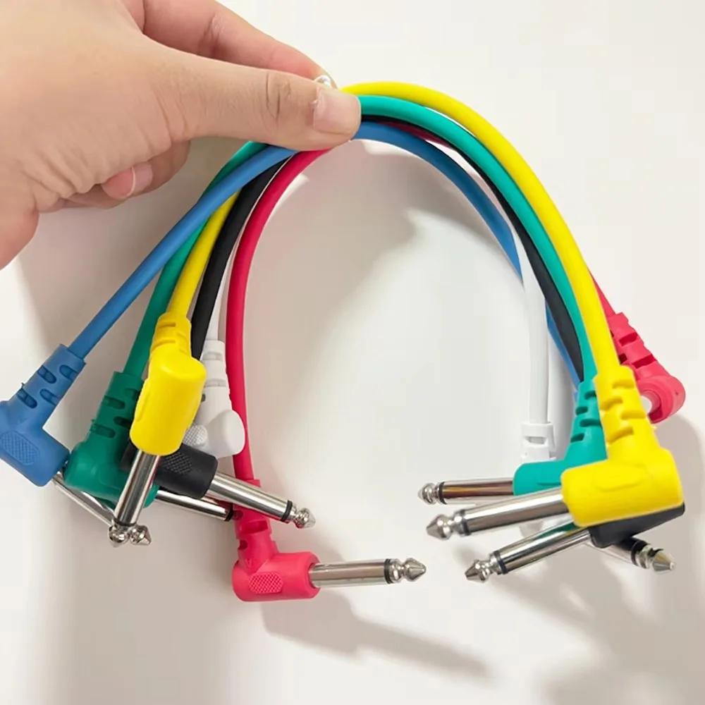 6pcs Audio Cable for Audio Electric Guitar Bass Music  TS 1/4" Right Angle Instrument Parts Accessories