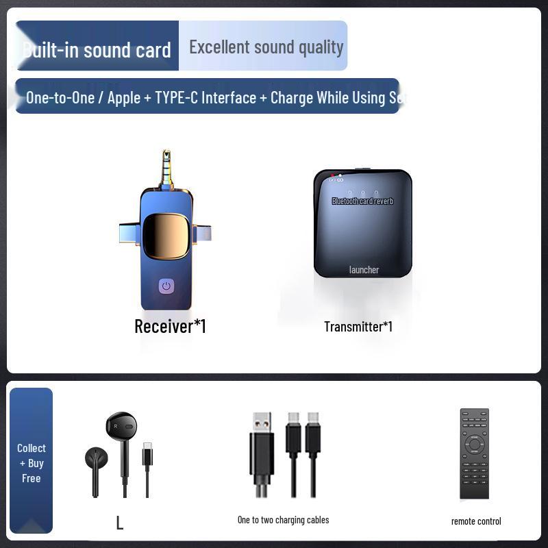 Wireless Live Broadcast Sound Card Set: Mic, Bluetooth Noise-Canceling Headphones for Outdoor Video & Audio Recording