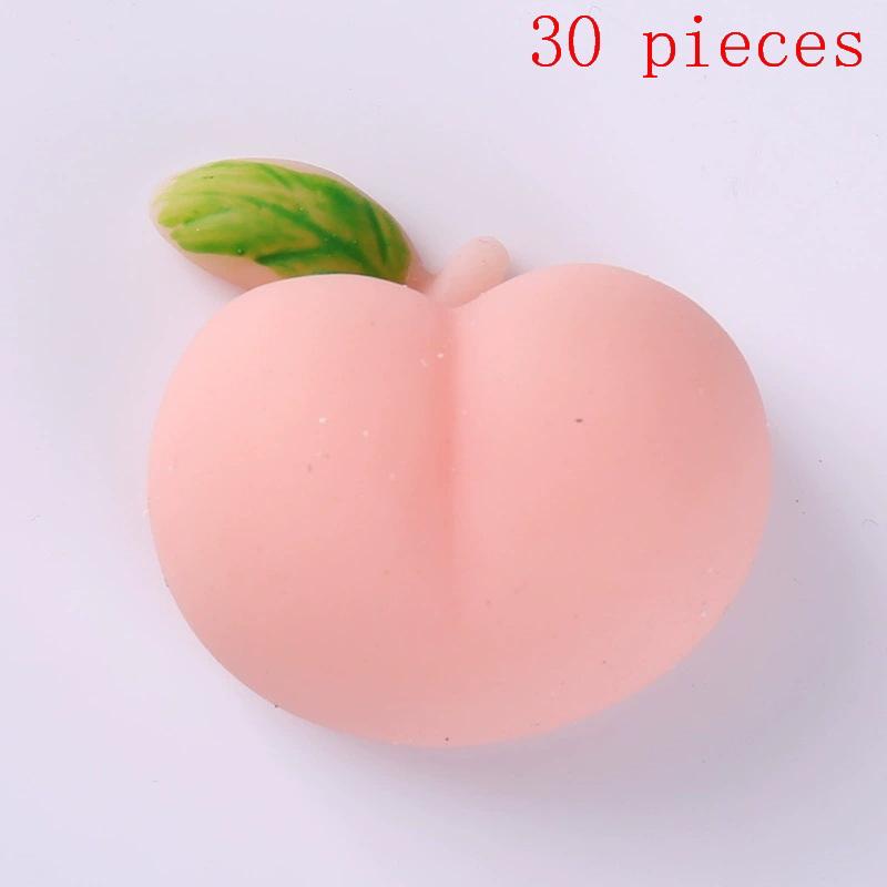 10/30Pcs Stereo Relieve Stress Peach Bum Sticker Mobile Phone Decoration Accessories Fun Butt Mochi Squeeze Toy