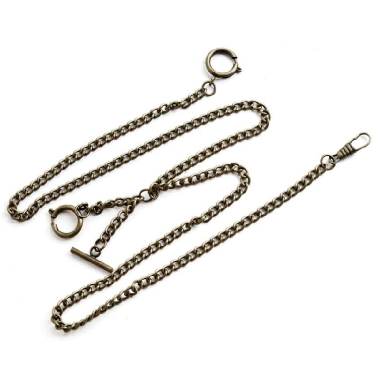 

Ланцюжок для кишенькового годинника Ланцюжок подвійний Альберт Класичний ланцюжок для годинника з Т-подібною застібкою для чоловіків бронзовий
