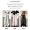 New Chinese Style Women's Jacquard Satin Wide Leg Pants - Spring Collection