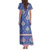 Vestidos casuales de verano para mujer, con estampados de colores y cuello en V y manga corta