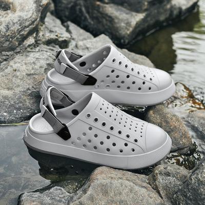 Paar Ausgehöhlte Sandalen Mann Dicke Sohle Ausgehöhltes Design Strand Kopf Freizeitschuhe Übergröße Wasserschuhe für Frauen Sandalen Hausschuhe